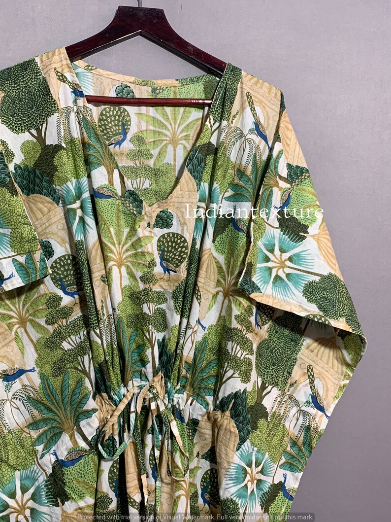 Peacock Floral Printed Kaftan