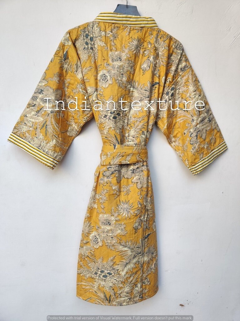 SALE Indian Cotton Quilted Robe Quilted Kimono Robes Etsy