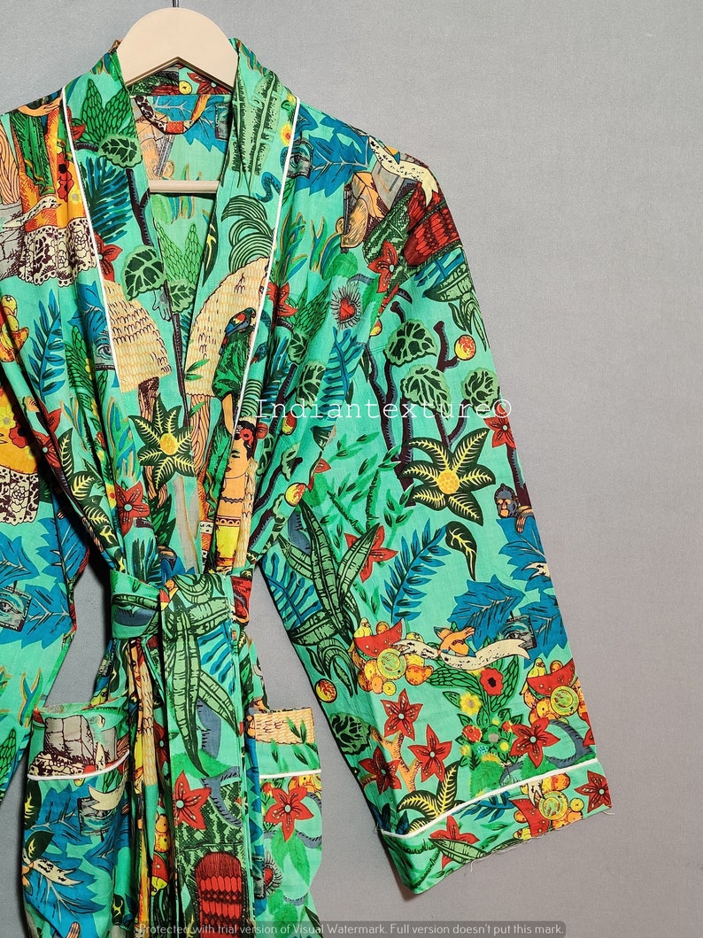 20 Pièces Peignoirs De Bain Indiens Frida Kahlo - Coton/soie - Taille Unique - Fait Main - Néovintage