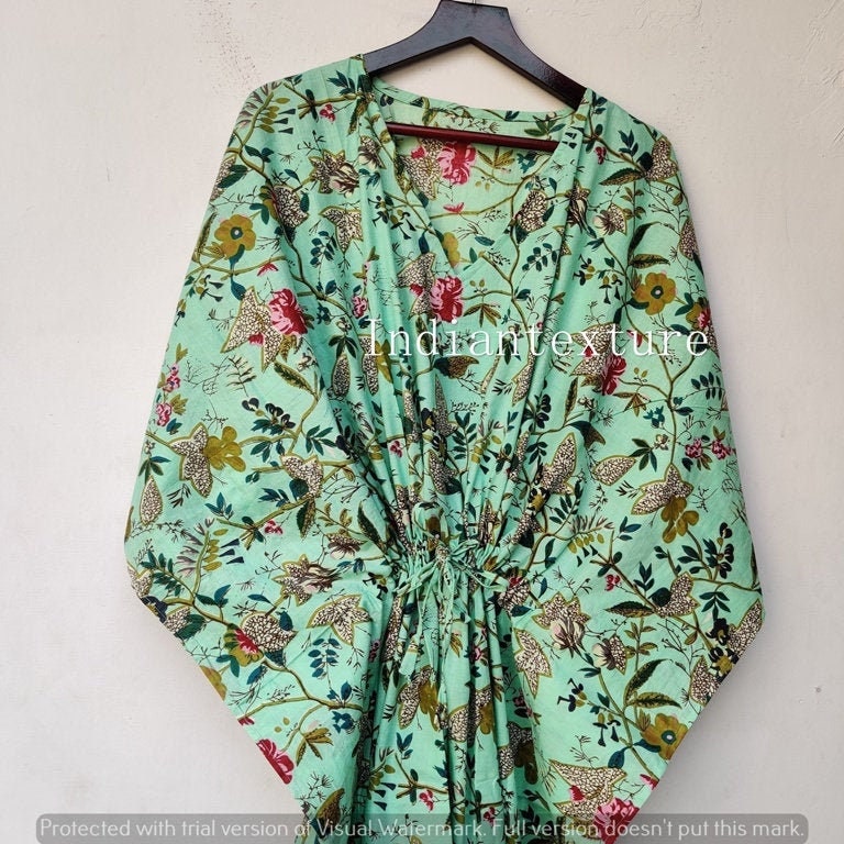 TRENDING Cotton Kaftan Indian Floral Kaftan Long Etsy