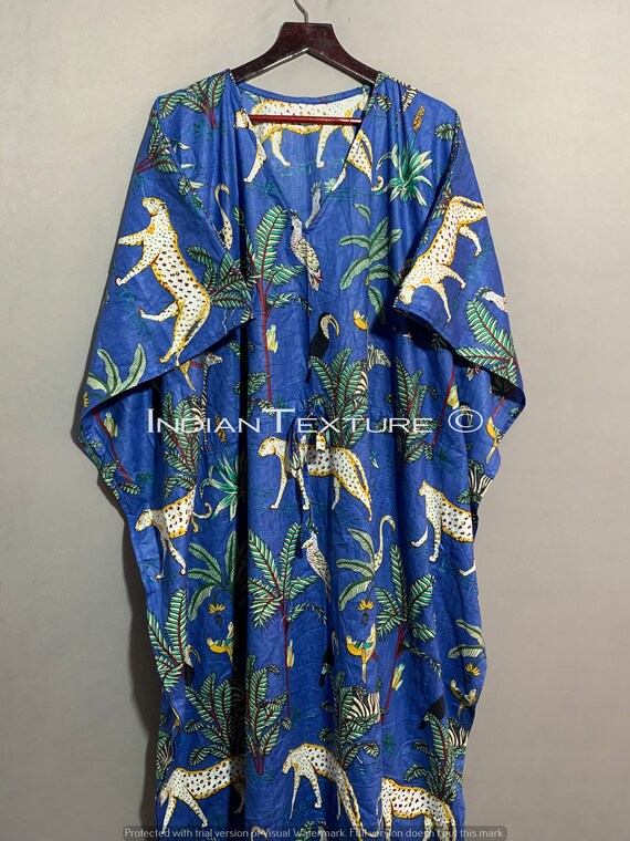 Cotton Kaftan Indian Floral Kaftan Long Caftan Dress for to - Etsy