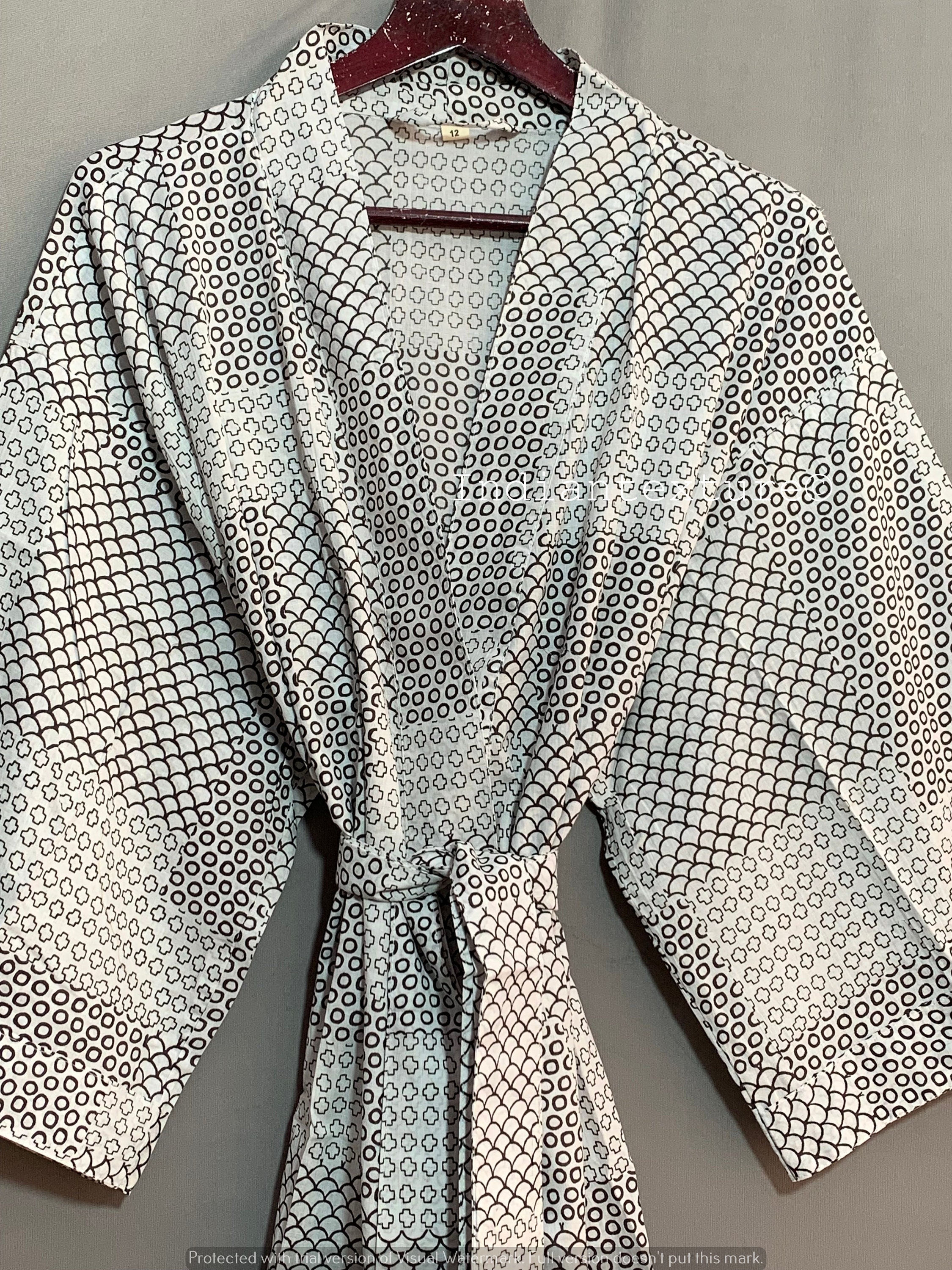 Cotton Indian Beach Kimono Robe ,kimono Robe,cotton Robe,shower Robe ...