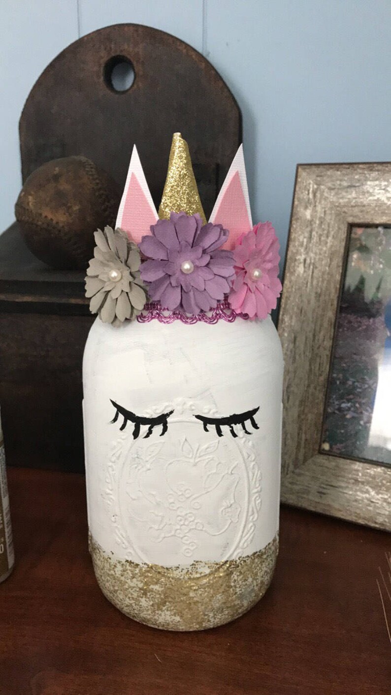 Unicorn Mason Jar Etsy