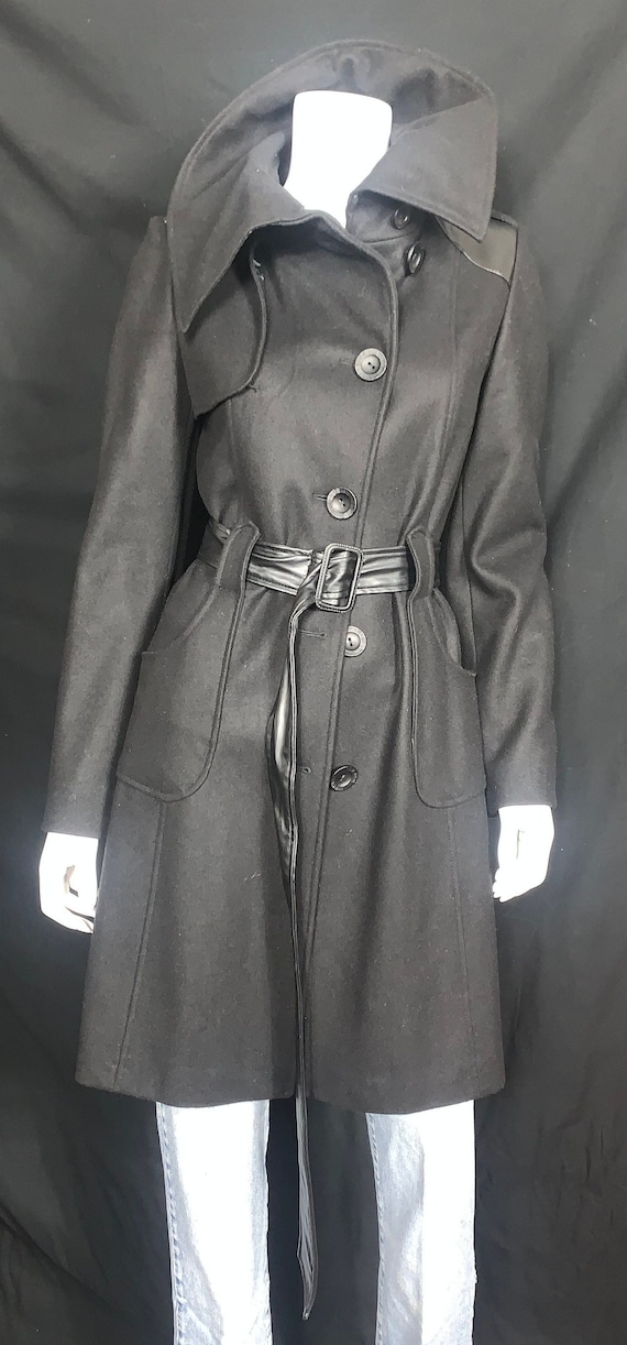 Vintage Black Belted Peacoat Size 6