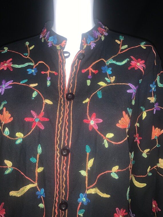 Vintage Willow Ridge Embroidered Button Up Jacket… - image 2