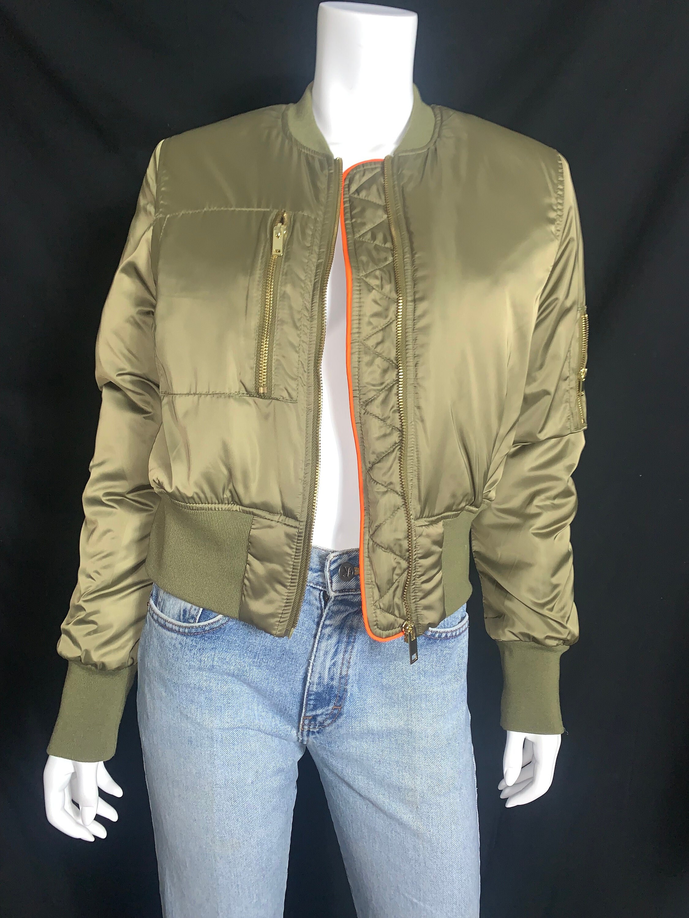 burnt orange bomber jacket