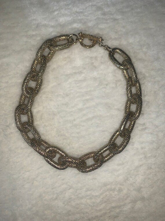 Gold Chain Link Collar Necklace Etsy