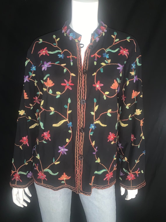 Vintage Willow Ridge Embroidered Button Up Jacket 
