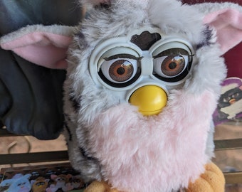Adopt a Furby ~Mr. Hanky~ 1998 Tiger Electronics Pink Leopard Furby Vintage Collectible Interactive Electronic Toy ~Works~