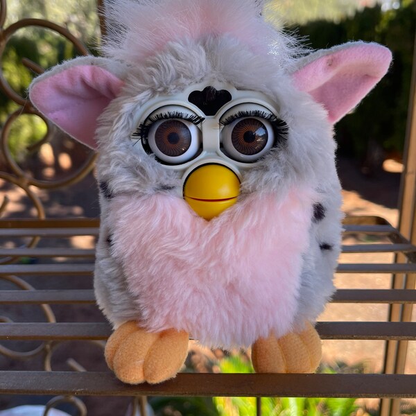 Adopt a Furby ~Goldie~ 1998 Tiger Electronics Pink Leopard Furby Vintage Collectible Interactive Electronic Toy ~Mute/Works~