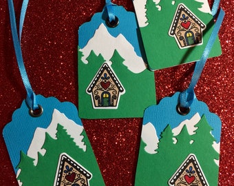 Handmade  Gingerbread House gift tags