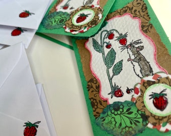 Strawberry joy gift cards set of 6