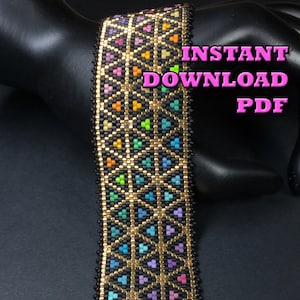 PATTERN - Single Peyote - Gradient Triangles Bracelet