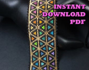 PATROON - Single Peyote - Verloop Driehoeken Armband