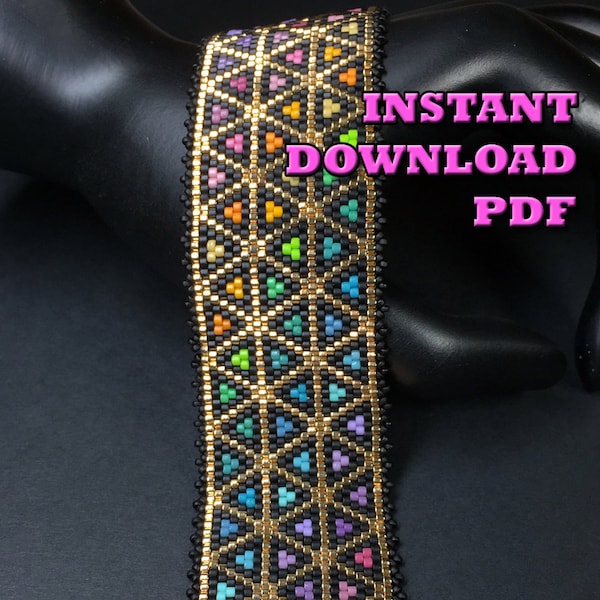 PATTERN - Single Peyote - Gradient Triangles Bracelet