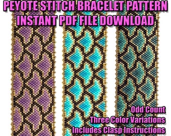 PATTERN - Single Peyote - Simply Scales Bracelet