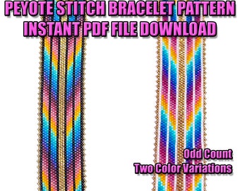 PATTERN - Single Peyote - Parallel Colour Shift Bracelet