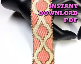 PATTERN - Single Peyote - Elegant Baroque Bracelet