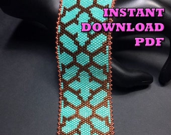 PATTERN - Single Peyote - Medieval Symmetry Bracelet