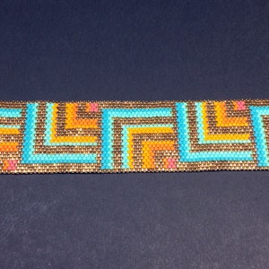 PATTERN Single Peyote Sunset Tiles Bracelet image 10