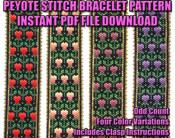 PATTERN - Single Peyote - Rose Garden Bracelet