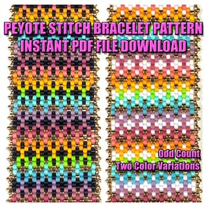 PATTERN - Single Peyote - Mosaic Knit Bracelet