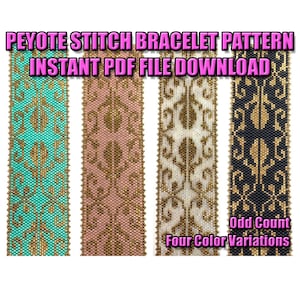 PATTERN - Single Peyote - Elegant Filigree Bracelet