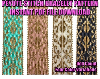 PATTERN - Single Peyote - Elegant Filigree Bracelet