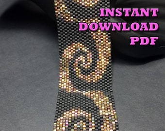 PATTERN - Single Peyote - Simply Swirls Bracelet