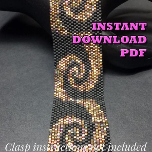 PATTERN - Single Peyote - Simply Swirls Bracelet