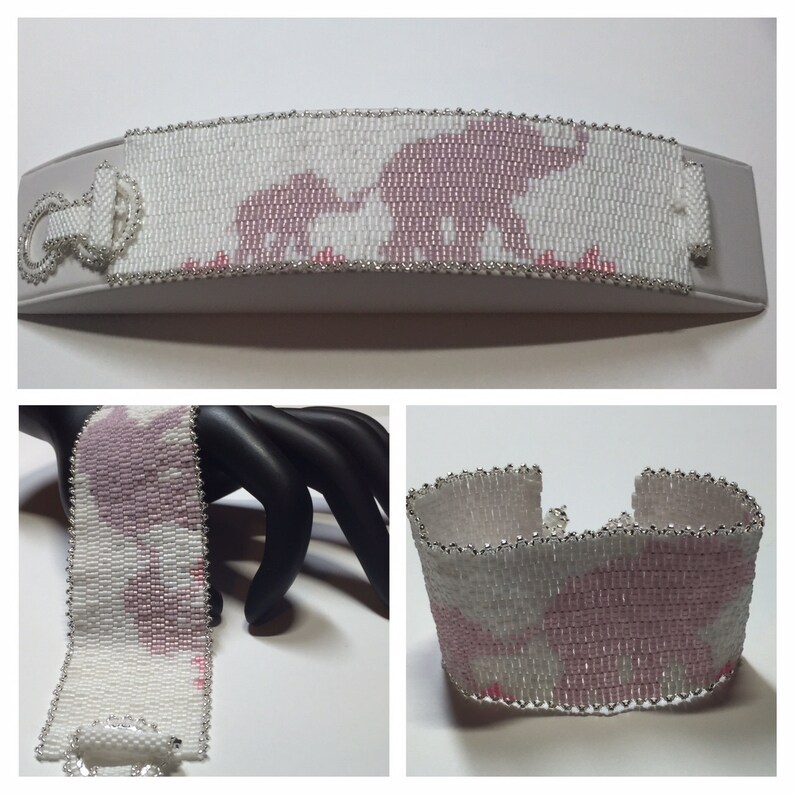 PATTERN - (3 Drop) Peyote - Mom and Baby Elephant Bracelet - Etsy
