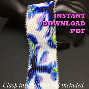 PATTERN - Single Peyote - Double Iris Bracelet