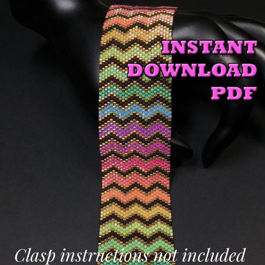 PATTERN - Single Peyote - Neon Chevron Bracelet - Etsy