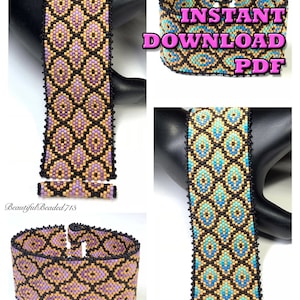 PATTERN - Single Peyote - Ornate Tiles Bracelet