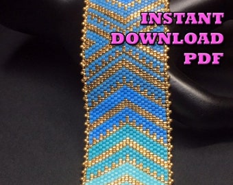 PATTERN - Single Peyote - Chevron Lace Bracelet