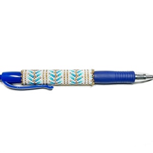 PATTERN Single Peyote Peacock Feather Filigree Pen Wrap image 6