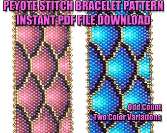 PATTERN - Single Peyote - Mermaid Scales 2 Bracelet