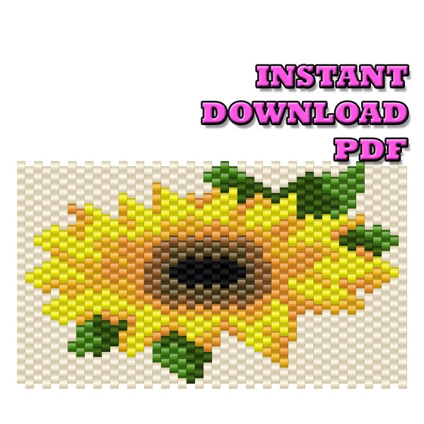 PATTERN - Single Peyote - Sunflower Pen Wrap