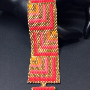 PATTERN Single Peyote Sunset Tiles Bracelet image 4