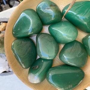 Green aventurine tumbled stone tumbled large Green aventurine pebble polished pocket stone large tumble palmstone