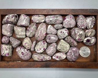 Ruby in albite tumbled stones wholesale ruby albite tumbles bulk 500g lot