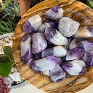 Amethyst Tumbled Stone Tumbled Chevron Amethyst Pebble Polished Pocket Stone Dream Amethyst