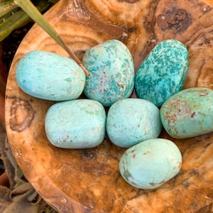 Chrysocolla tumbled stone tumbled chrysocolla pebble polished pocket stone