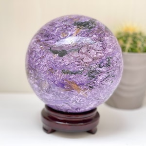 Charoite sphere polished stone