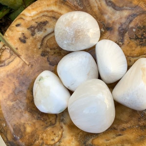 Scolecite tumbled stone tumbled zeolite scolecite pebble polished pocket stone