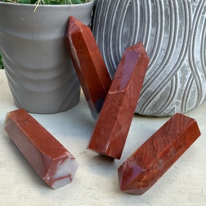 Red jasper tower crystal points jasper obelisk