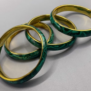 Malachite bangle bracelet malachite jewelry stone bracelet brass detail crystal bracelets