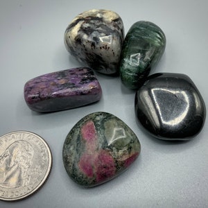Rare Minerals of Russia tumbled stones set polished pebbles - 5pc set