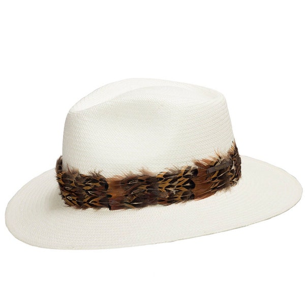 Bandeau en plumes HAWAENNE Bandeau en plumes Chapeaux de paille Panama en laine