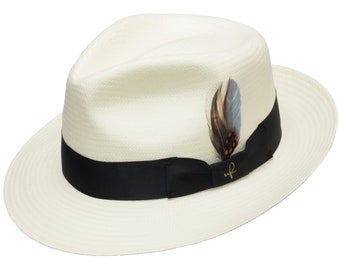Ultrafino Bogart Adventurer Classic Fedora Straw Panama Hat